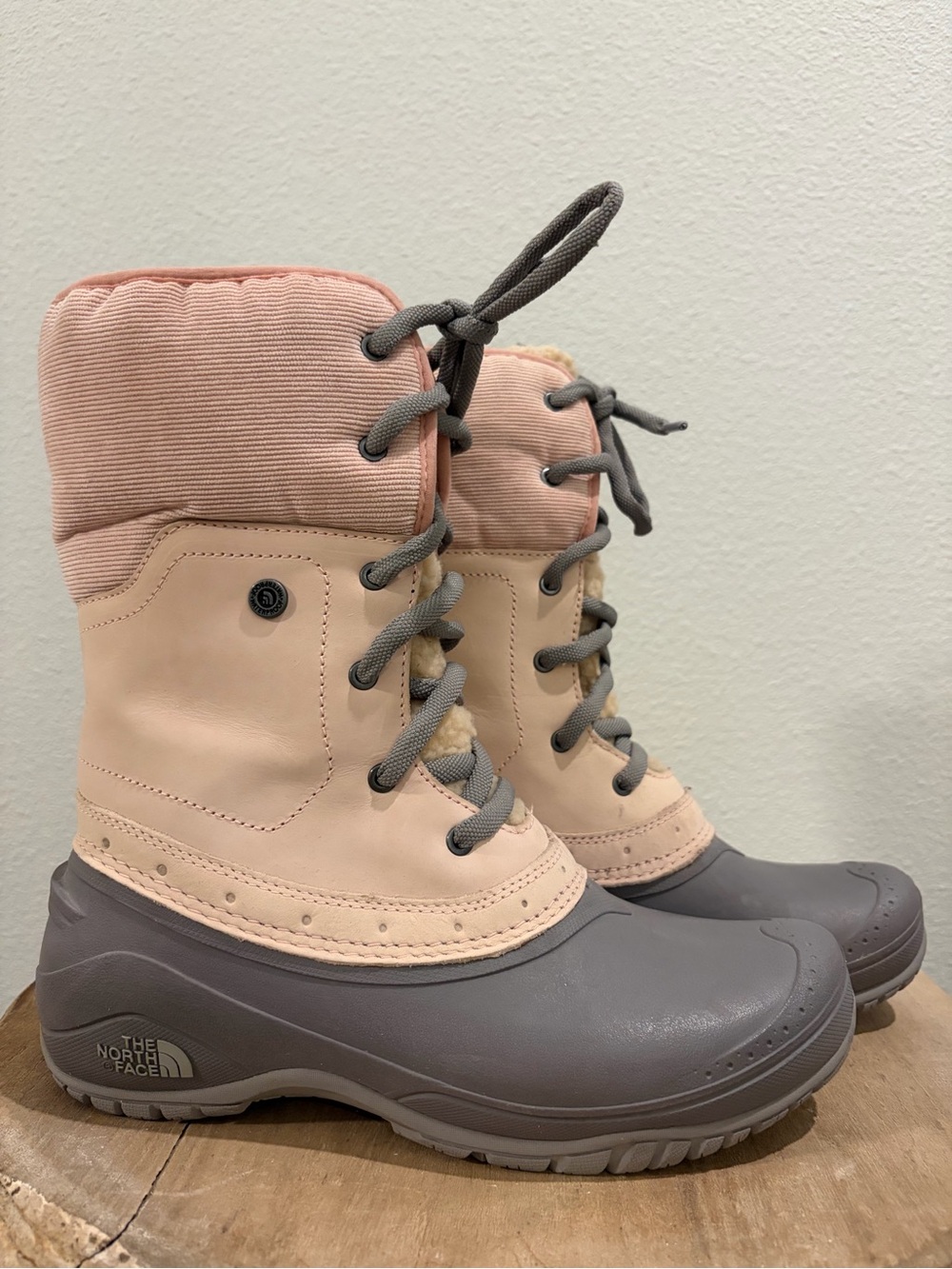 The North Face Shellista II Tall Pink Gray Snow Boots Size 8
